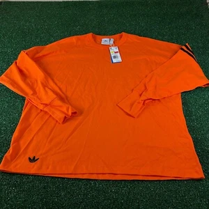 Adidas Originals Neuclassics Long Sleeve T-Shirt Tee Orange Black Mens Large NWT - Picture 1 of 9
