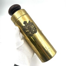 Shaker cocktail cilindro in ottone vintage Tommi Parzinger design con tappo noce