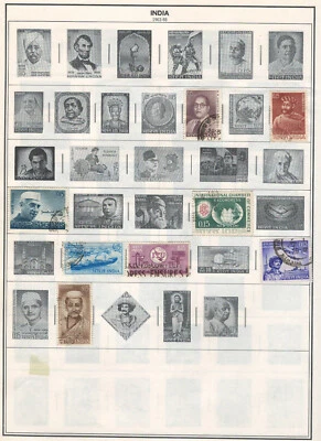 INDIA 1958-1964 Very Fine  Used Stamps Hinged on list: 2 Sides - Image 1 of 2