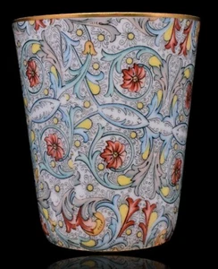 Fontanille & Marraud (F.M.) Limoges Frankreich bunte Tasse mit Goldrand - Bild 1 von 5