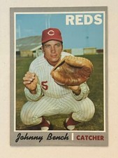 1970 Topps Johnny Bench Card #660 - Near Mint or Better See Photos+Description