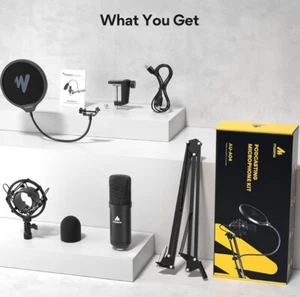 Maono Podcasting Microphone with Studio Headphone Kit AU-A04 - Picture 1 of 13