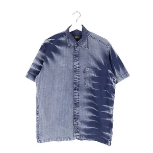 Veto Italy Shirt Mens LARGE Blue Textured Abstract Button Up Short Sleeve - Picture 1 of 12