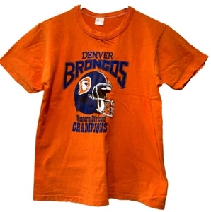 VTG 1980s Denver Broncos T-Shirt Adult L (Fits Like SMALL)  Orange Single Stitch - Picture 1 of 5