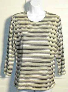 GAP Stretch Striped Casual Blouse Top Size L NWT - Picture 1 of 2