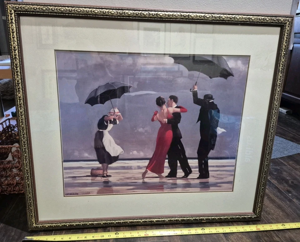 El mayordomo cantor Jack Vettriano estampado mate y enmarcado Foto 1 de 1