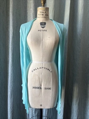 Cárdigan chal abierto claro azul cielo con mangas largas Zenana Outfitters talla grande Foto 1 de 4