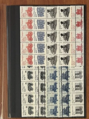 UNITED STATES 1981 -1995: Ten Diff. Transportation Series MNH - Coil Strip Of 5. - Image 1 of 3