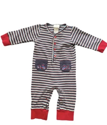 90’s Vintage Boys Playsuit Romper With Trains - Image 1 of 4