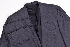 Vintage Hickey Freeman Gray/Blue Herringbone Suit 41L Pants 34x30 (Read) - Picture 1 of 20