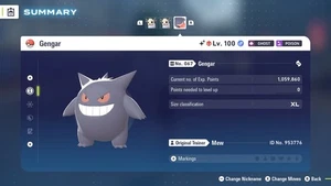 Brillante 6IV EV Entrenado ALPHA Tímido Gengar Pokémon ZA + Master Ball - Imagen 1 de 4