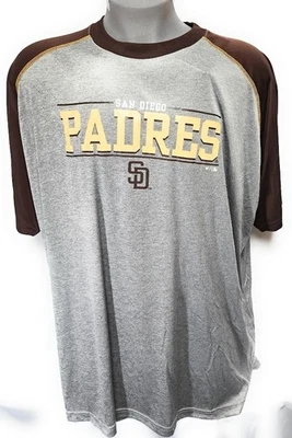 Mens MLB Fanatics San Diego Padres Baseball Grey Poly Big & Tall Tee T-Shirt - Image 1 of 2