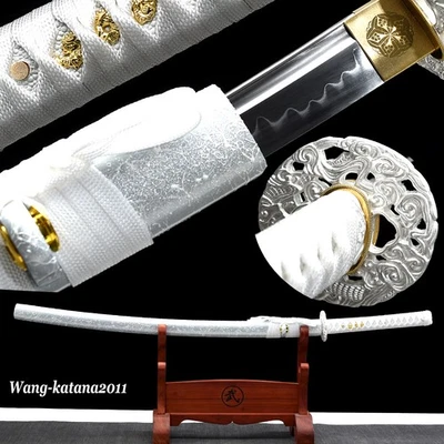 Silver Dragon Katana Arcilla Templada T10 Elegante Espada Funcional Samurai Japonesa Foto 1 de 4