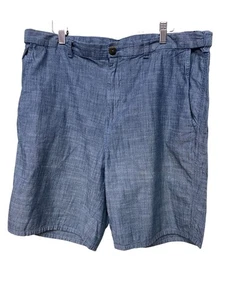 Pantalones cortos informales de algodón cambray azul para hombre talla 38 M03 A - Imagen 1 de 3