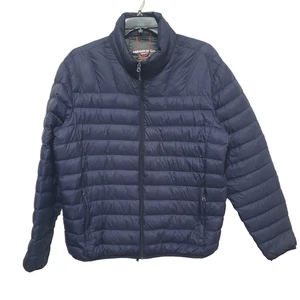 Hawke & Co Down Puffer Jacket Mens XL Blue Packable Performance Full Zip Travel - Picture 1 of 12