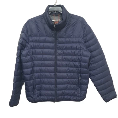 Hawke & Co Down Puffer Jacket Mens XL Blue Packable Performance Full Zip Travel - Image 1 of 4