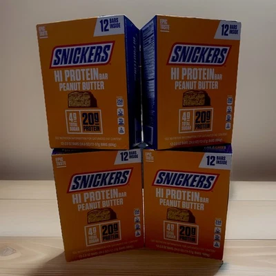 4 New Unopened SNICKERS Peanut Butter Hi Protein Bars 48 Count 20g Protein Bars - Image 1 of 4