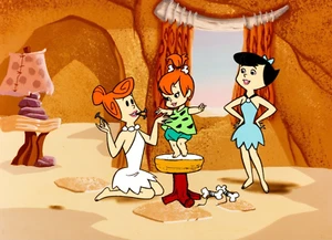 The Flintstones Wilma Betty Pebbles Vintage Comics and Cartoons 8.5x11 Print - Picture 1 of 1