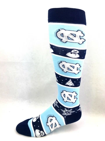 North Carolina Tar Heels Christmas Holiday Striped Thin Long Socks Cover