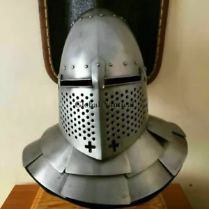 Medieval Gran Casco Listo para la Batalla Casco de Acero Gran Casco con Relleno - Imagen 1 de 3