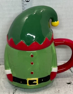 Arlington Designs Weihnachten Winter Wichtel große Tasse Keramik mit Deckel Mütze neuwertig - Bild 1 von 11