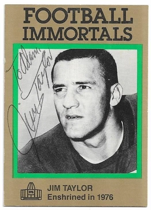 JIM TAYLOR Personalized Autographed Signed 1985 Football card Green Bay Packers - Image 1 of 1