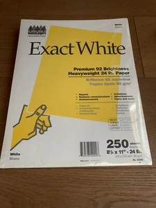 New Wausau Exact White 24 lb Premium 92 Brightness 250 sheets 8.5" x 11 Paper - Picture 1 of 5