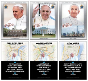 2015 POPE FRANCIS 3 Card Promo Set - US Visit Washington New York Philadelphia - Picture 1 of 2
