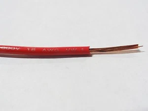 18 GAUGE WIRE RED 100' FT ON REEL PRIMARY AWG STRANDED COPPER POWER REMOTE MTW - Picture 1 of 2