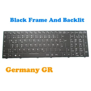 Backlit Keyboard For CLEVO N850 P950 CVM15F26D0J430E 6-80-N85H0-072-1 German GR - Afbeelding 1 van 3