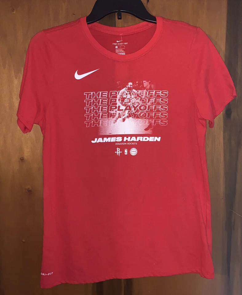 NUEVO CON ETIQUETAS NIKE Mujer DRI-FIT NBA James Harden Playoffs Houston Rockets Camiseta. Talla M Foto 1 de 1