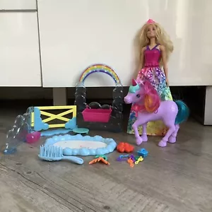 Barbie Dreamtopia Rainbow Potty Unicorn With Princess Playset Accessories (B4) - Picture 1 of 8