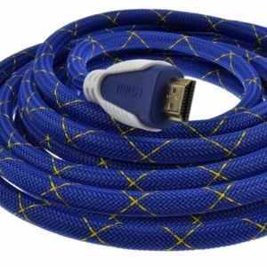 5m Metre HQ Braided Triple Shielded HDMI High Speed 1.4 3D TV Cable Blue - Picture 1 of 3