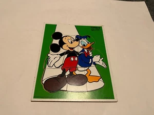 Vintage Playskool Disney Wooden Puzzle Mickey and Donald 8 pieces #190-13 - Picture 1 of 1