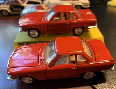 ¡2 rojos como nuevos! "Lote de coches 4"" Joal #124 Mercedes Benz 350 SL hecho en España escala 1/43" Foto 1 de 4