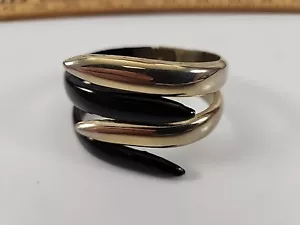 ARMBAND klappbare Manschettenarmatur halb gold halb schwarz Verriegelung in der Mitte siehe Fotos - Bild 1 von 4