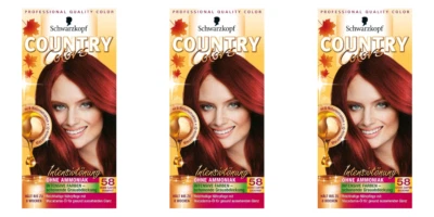 3x Schwarzkopf Country Colors Intensivtönung 58 Granatrot