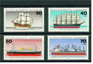 SHIPS MNH West Germany 1977 sailing boats, transport transportation - Picture 1 of 1