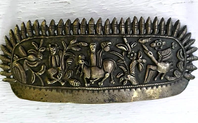 Chino TIBETANO PLATA ANTIGUA 4" PELO ADORNO COLGANTE AMULETO REPOSADO Qing Foto 1 de 4