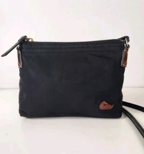 Dooney & Bourke Umhängetasche schwarz Nylon Lederbesatz braun Ente - Bild 1 von 9