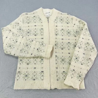 Vintage Caravelle Cardigan Sweater Mohair Wool Medium 60s 70s Cream Knit NYNCO - Image 1 of 4