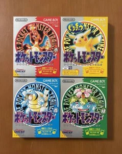 Nintendo Game Boy Pokemon Red Blue Green Yellow Lot 4 set w/box GB Japan Rare - Picture 1 of 10
