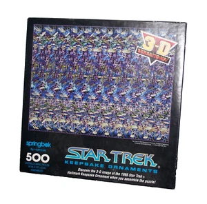 Vintage Star Trek 3-D Puzzle Springbok 500 Piece with Hallmark Keepsake Ornament - Picture 1 of 2