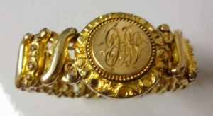 Antiguo Brazalete Expandible Carmen Sweetheart Dulce Corazón Relleno de Oro - Imagen 1 de 10