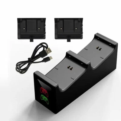 Black USB Charger Station Dock+Rechargeable Battery For XBox One Controller - Image 1 of 4