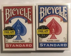 2 Decks Bicycle Standard Poker Playing Cards Red & Blue New - Imagen 1 de 3