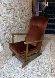 Vintage Dark Wooden Rocking Chair - Picture 1 of 1