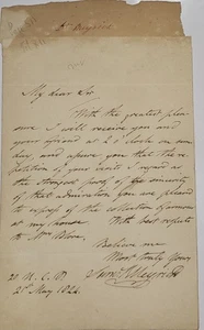1824 ALS by Dr. Samuel Meyrick re: Arms Collection Edward Blore - Bild 1 von 5