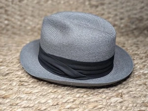 MEYER THE HATTER Nueva Orleans SELENTINO Sombrero Fedora 7 1/8" Gris Banda Negra - Imagen 1 de 11