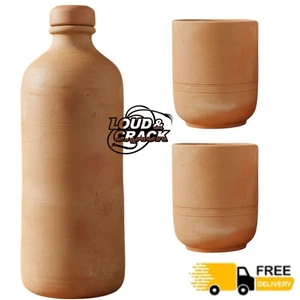 Botella de agua de arcilla hecha a mano 1,5 L / 2 L | Botella de agua de refrigeración de terracota natural - Imagen 1 de 8